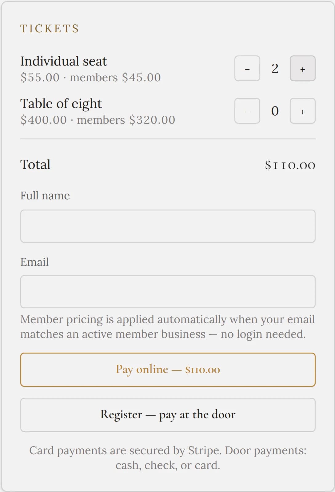 Member pricing, without a login.